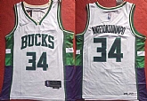 Bucks 34 Giannis Antetokounmpo White Nike Diamond 75th Anniversary City Edition Swingman Jersey,baseball caps,new era cap wholesale,wholesale hats